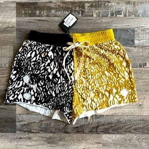 Philanthropy NWT Rum Deconstructed Shorts Animal Color Block Print size Small